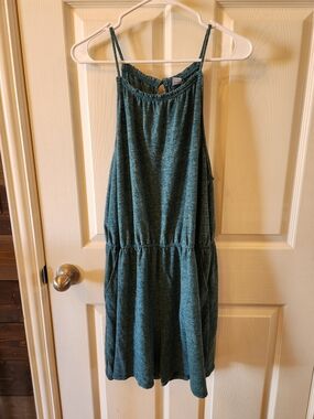 Old Navy Heathered Teal Sleeveless Casual Romper, XL